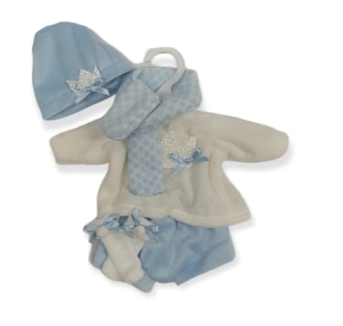 Biały i niebieski zestaw z czapką, szalikiem i akcesoriami