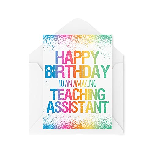 Śmieszne kartki urodzinowe | 'Happy Birthday To An Amazing Teaching Assistant Card' | Przyjaciel Zawód Praca Kolega Współpracownika Szkoła | CBH1095