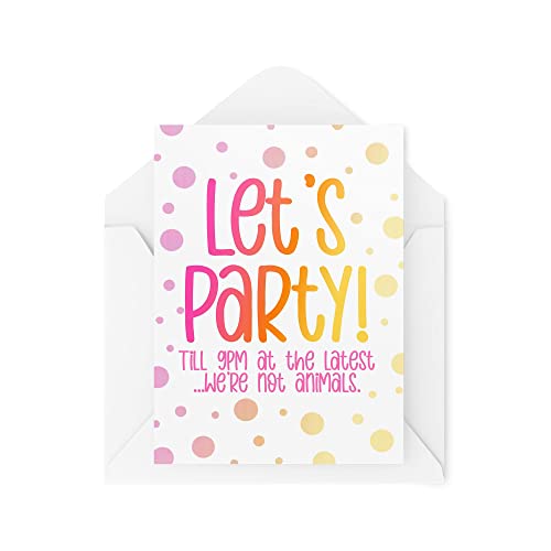 Śmieszne kartki urodzinowe | 'Let's Party Till 21:00 At The Latest Card' | Dla niego Jej żart Bestie Sensible Grandma Best Friend Silly' | CBH1047