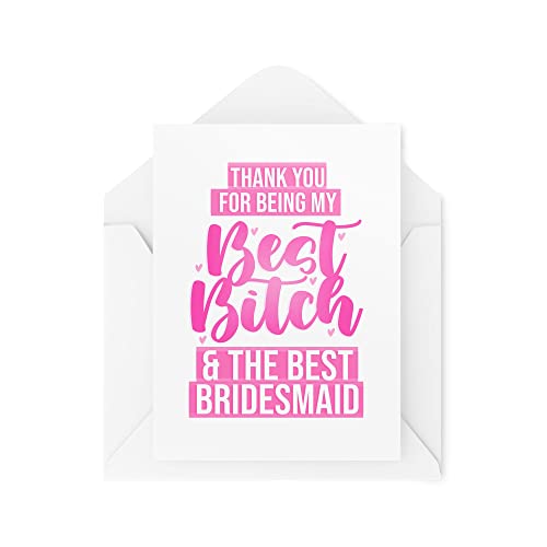 Śmieszne kartki dla druhen | Kartka z podziękowaniami za Being My Best Best Friends kartka z podziękowaniami Bestie ślub Dzień Panny Młodej | CBH1158