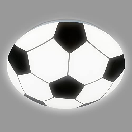 Briloner Lampa sufitowa Futbol, czarna/biała, Ø 27,5cm
