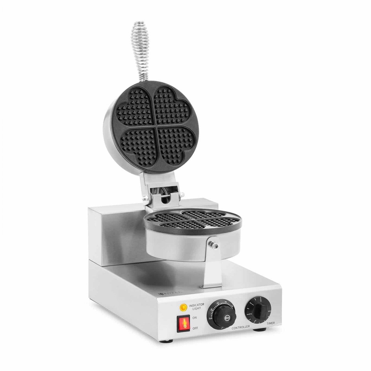 Gofrownica - kształt serca - 1000 W - 0-5 min - Royal Catering RC_WMS_04
