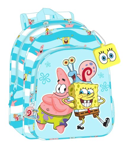 Safta Plecak Dziecięcy Adapt. Wózek 3D Spongebob Stay Positive 26X34x11cm, kolorowy, Standard (612291185), Wielobarwny