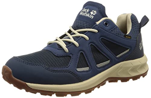 Jack Wolfskin Damskie trampki Woodland 2 Texapore Low W, Ciemnoniebieski beżowy, 36.5 EU