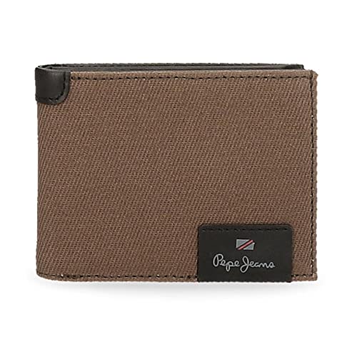 Pepe Jeans Hilltop poziomy portfel z portfelem, unikalny, Brązowy, única, Poziomy portfel z torebką