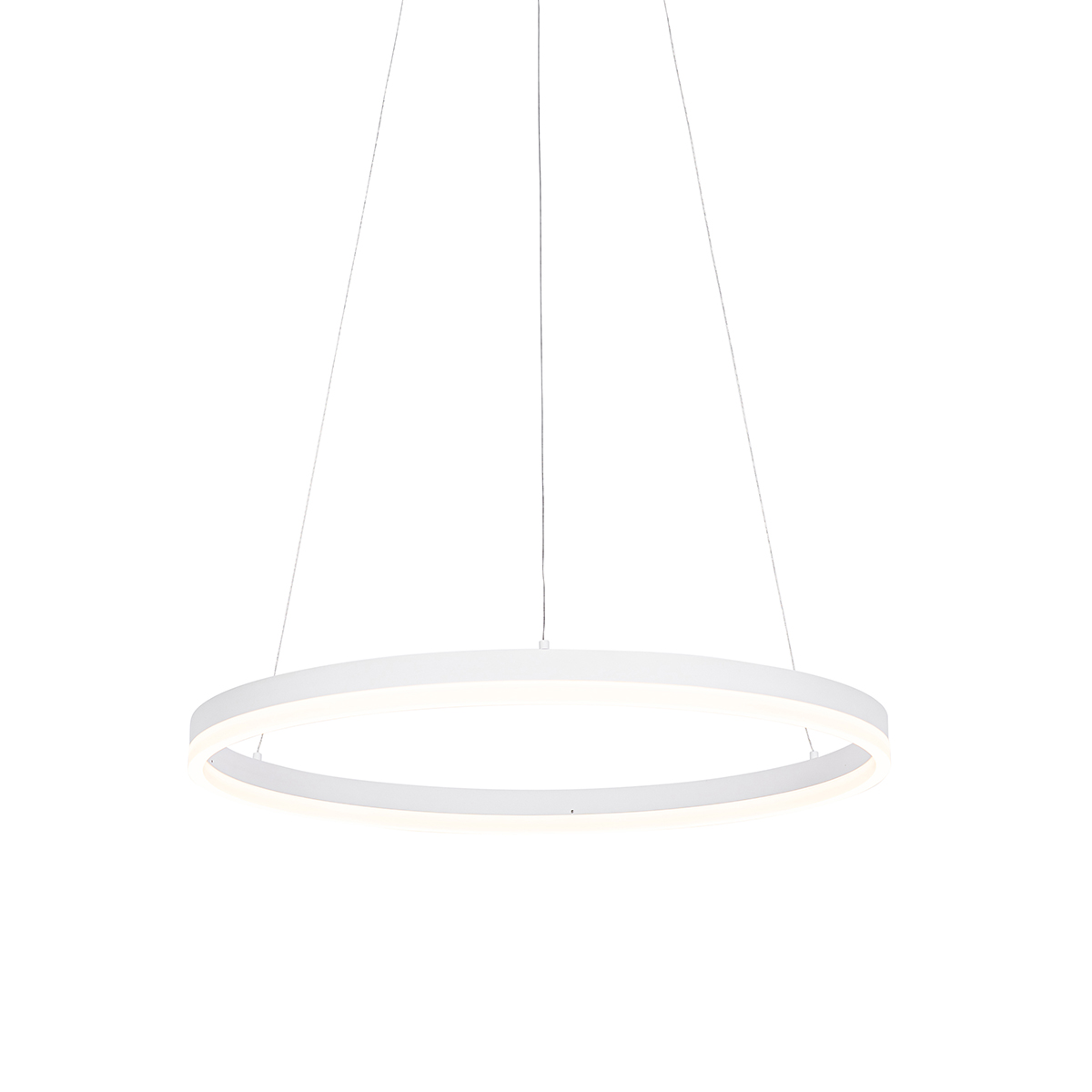 QAZQA Designerska lampa wisząca biała 60 cm z 3-stopniową regulacją ściemniania LED - Anello