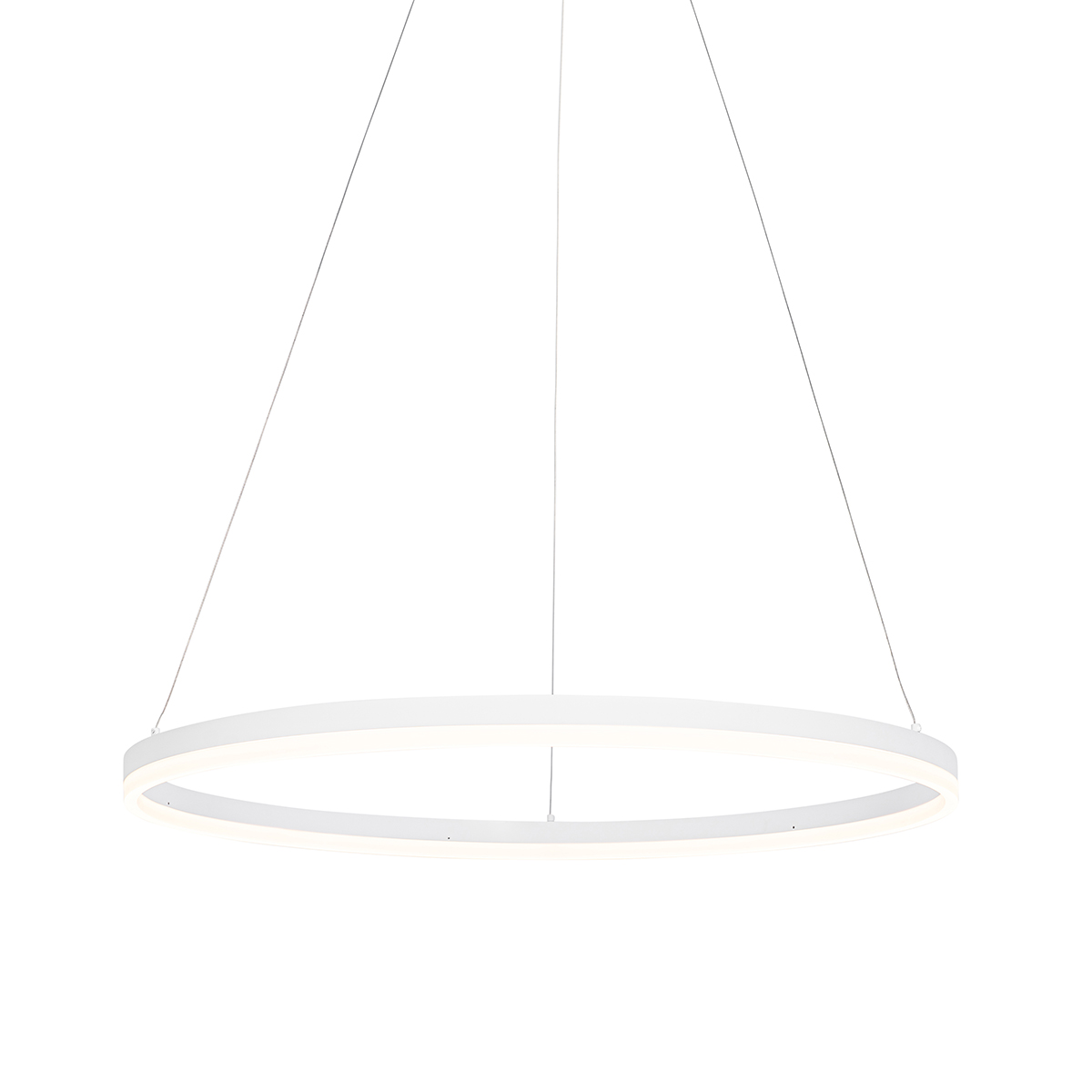 QAZQA Designerska lampa wisząca biała 80 cm z 3-stopniową regulacją ściemniania LED - Anello