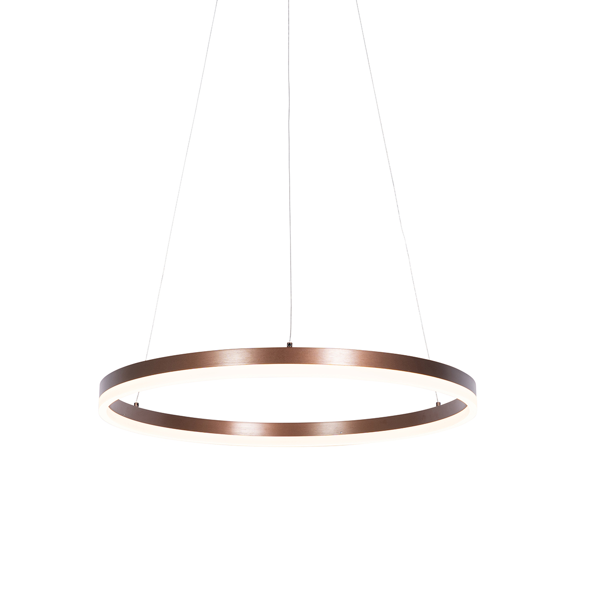 QAZQA Designerska lampa wisząca brąz 60 cm z 3-stopniową regulacją ściemniania LED - Anello