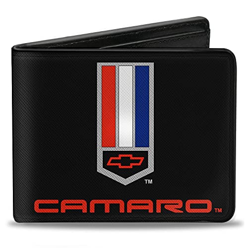 Buckle-Down - Dwuczęściowy portfel - zapinany na klamrę PU Bifold Wallet - Odznaka Camaro Czarny/Czerwony/Biały/Niebieski Unisex - Dorośli