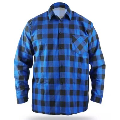 Dedra Koszula flanelowa niebieska w kratę BH51F2-M BH51F2-M