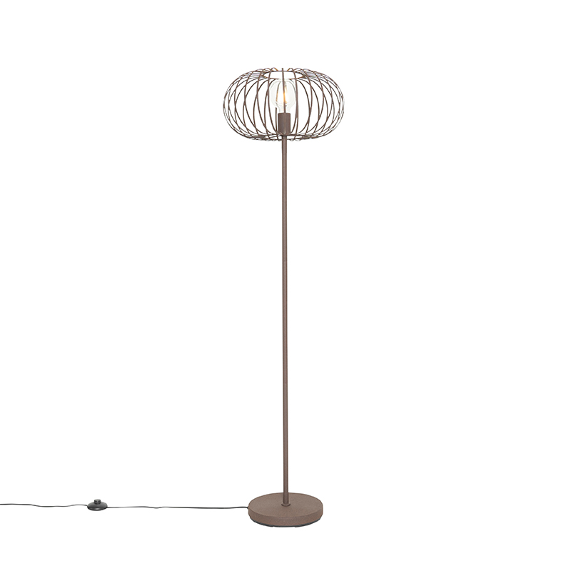 QAZQA Designerska lampa podłogowa rdzawobrązowa - Johanna