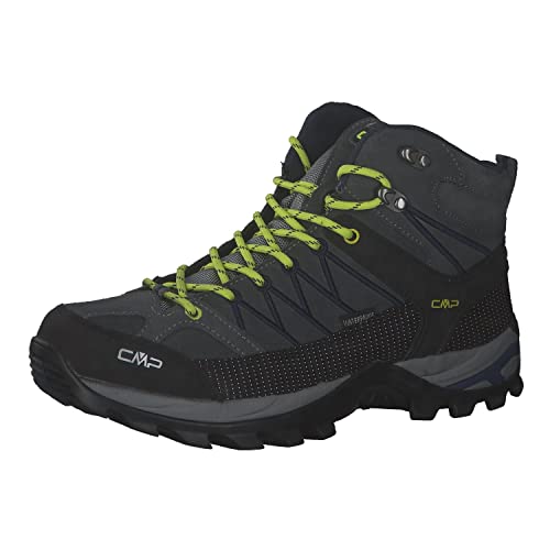 CMP Męskie buty trekkingowe Rigel Mid Wp Walking, szare/niebieskie, 46 EU, Szary B Blue, 46 EU