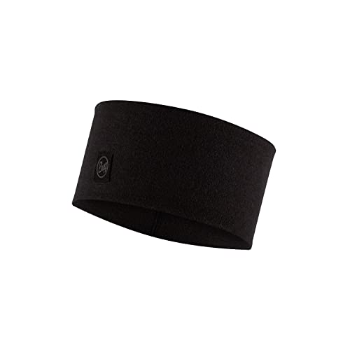 Buff Opaska na głowę z wełny merynosów unisex - czarna