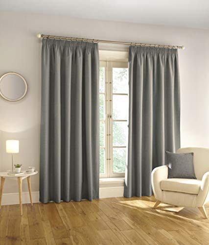 Enhanced Living Harvard – 100% zaciemniające gotowe zasłony, taśma górna zasłona (szara, szerokość – 168 cm x kropla) – 229 cm