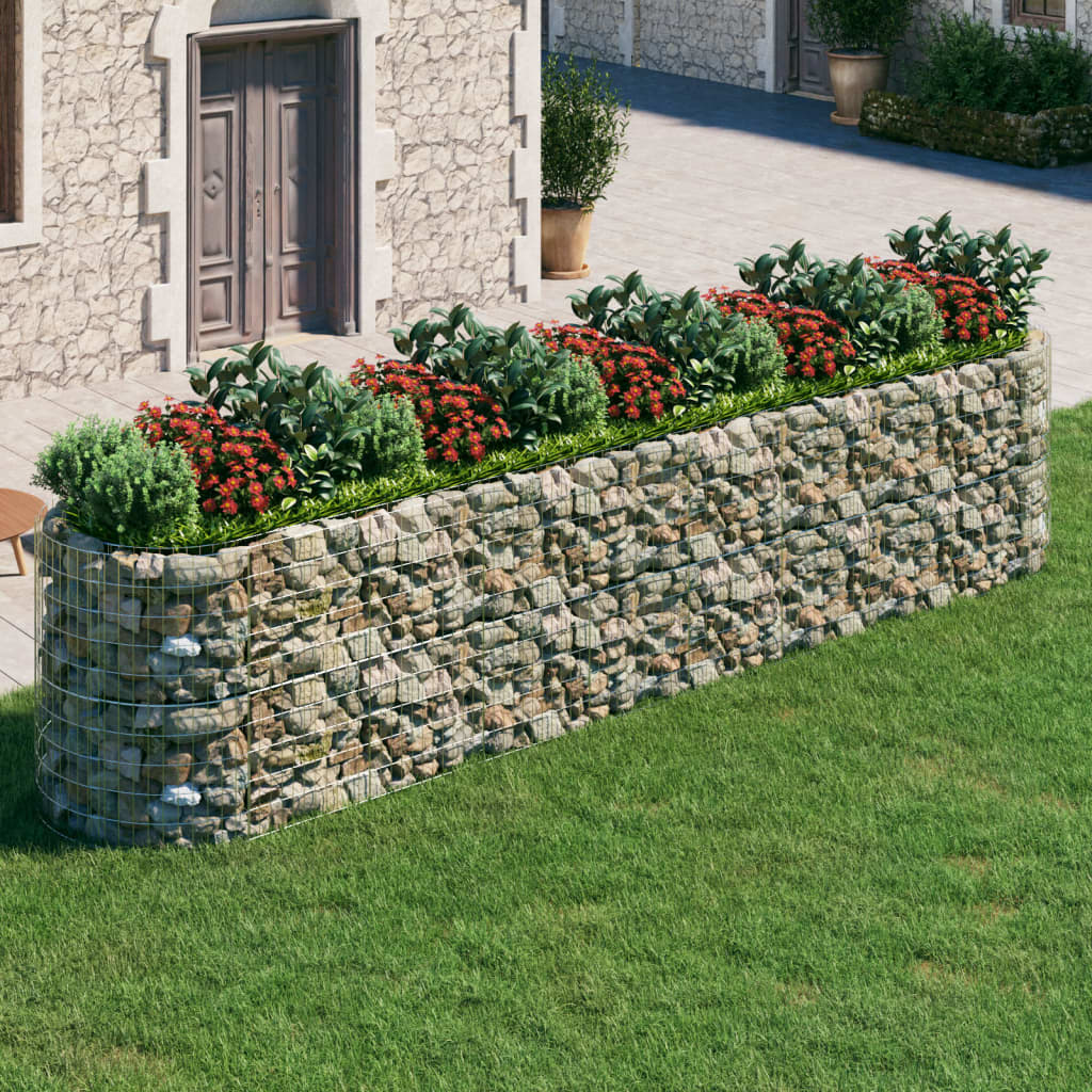 vidaXL Podwyższona donica gabionowa galwanizowane żelazo 500x100x100cm