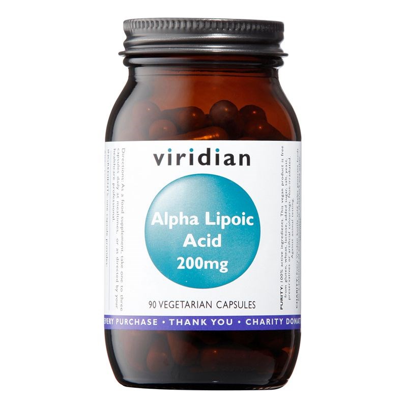 Zdjęcia - Witaminy i składniki mineralne Viridian Nutrition Viridian kwas alfa liponowy 200mg VEG czapki 90  (137)