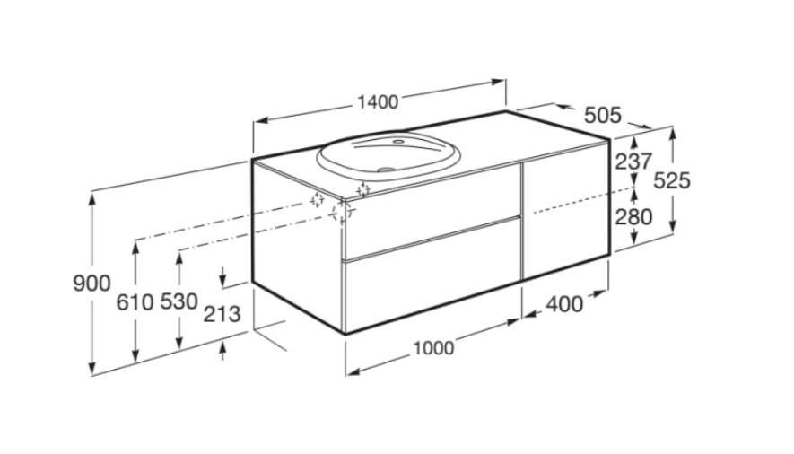 Roca A851393402 UNIK BEYOND z UM.SURFEX 1400 LEWA DĄB