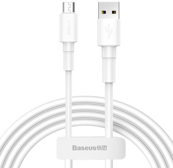 Фото - Кабель BASEUS wytrzymay przewd kabel USB / micro USB 2.4A 1m biay  (CAMSW-02)