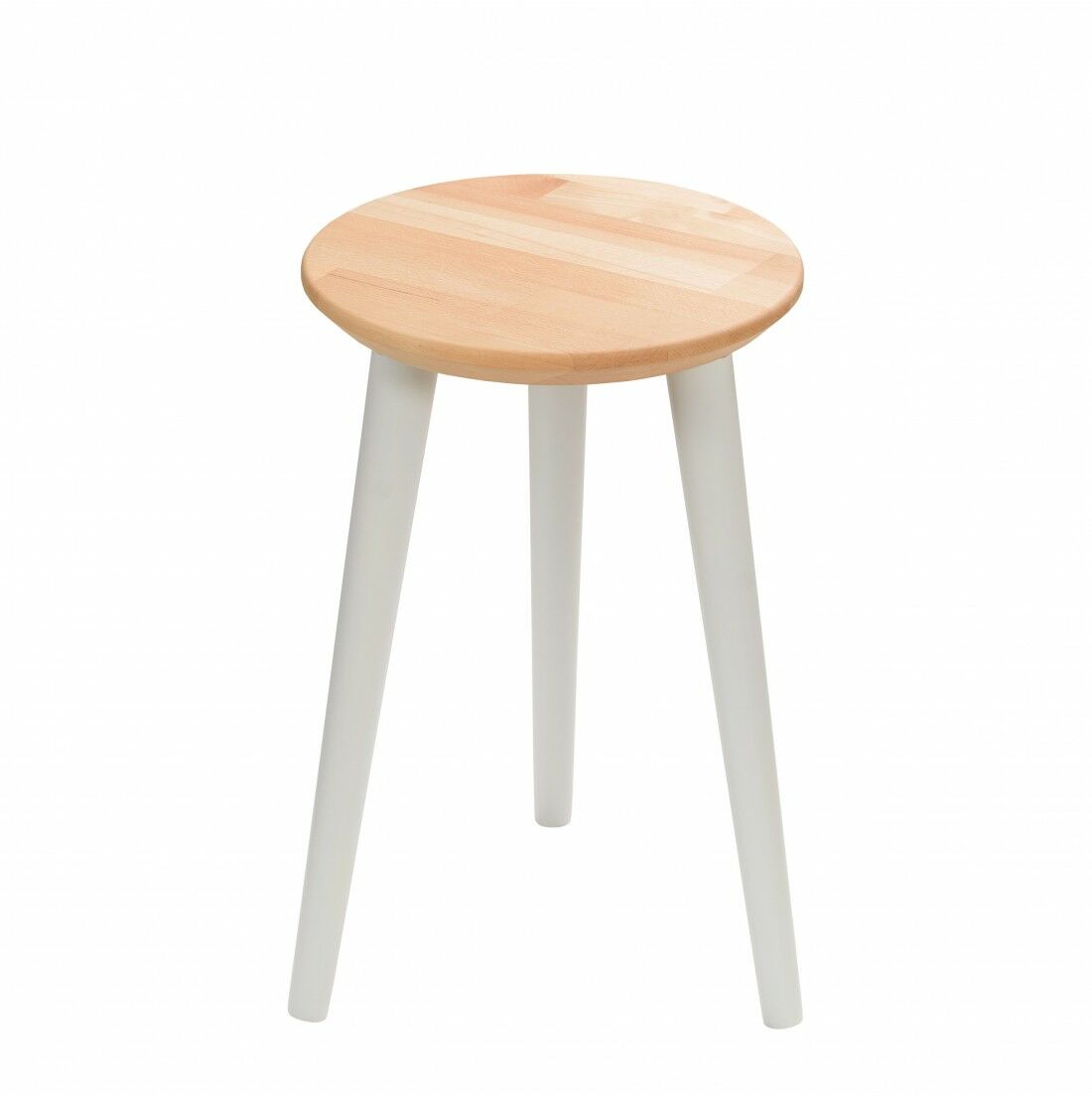 Taboret drewniany okrągły z drewna bukowego
