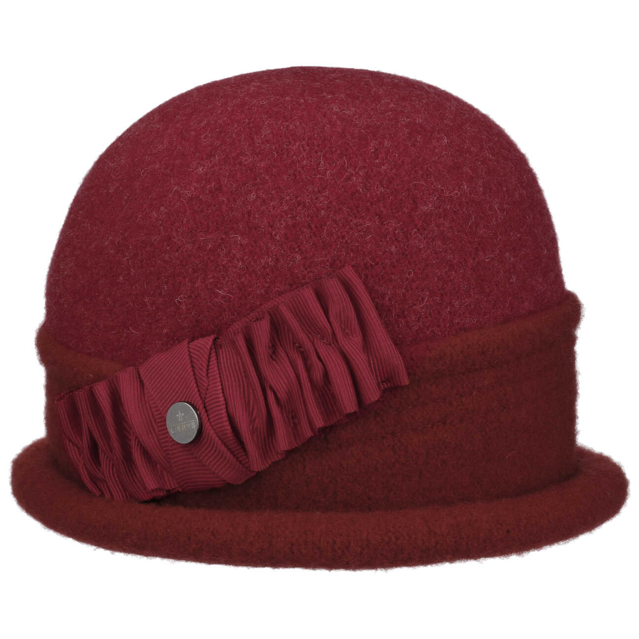 Czapka z Sukna Welnianego Oretka Toque by Lierys, ciemnoczerwony, One Size