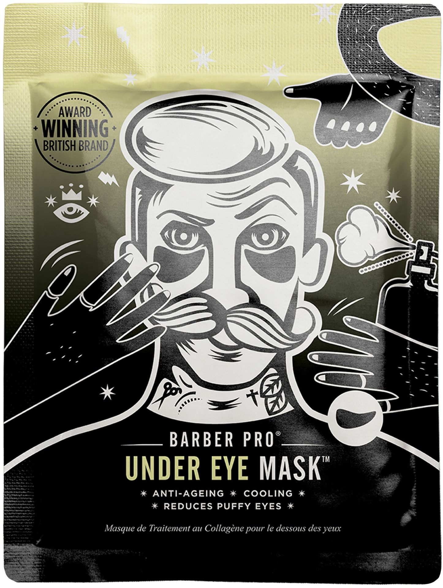 Barber Pro Under Eye Mask - kolagenowe płatki pod oczy z węglem aktywowanym i popiołem wulkanicznym (3 pary)