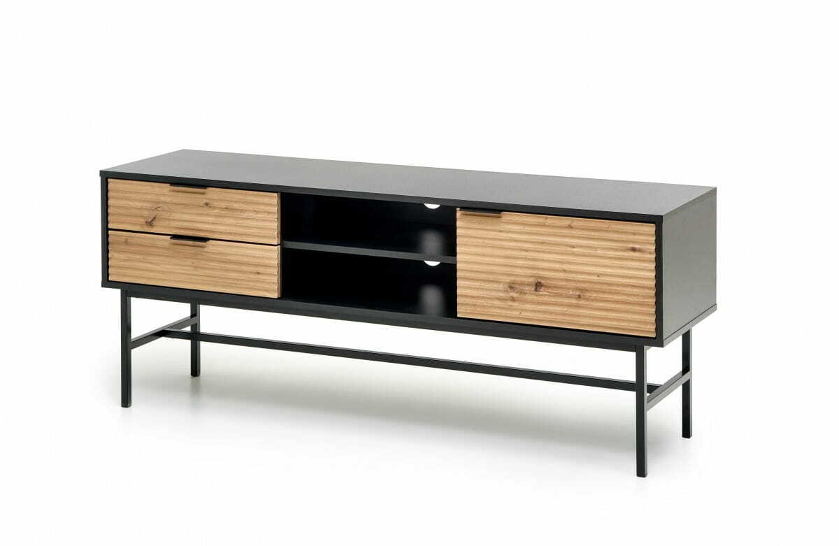 MURANO RTV-1 stolik RTV Halmar dąb artisan/czarny 