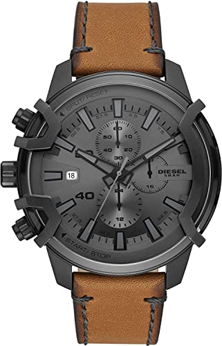 Diesel Griffed zegarek męski chronograf Rozmiar etui 46 mm, zegarek ze stali nierdzewnej, Brązowy (Brązowy), DZ4569
