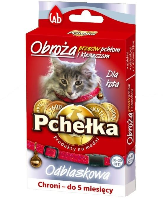 Pchełka Obroża dla kotów z dzwonkiem 20-30 cm obroża przeciw pchłom i kleszczom