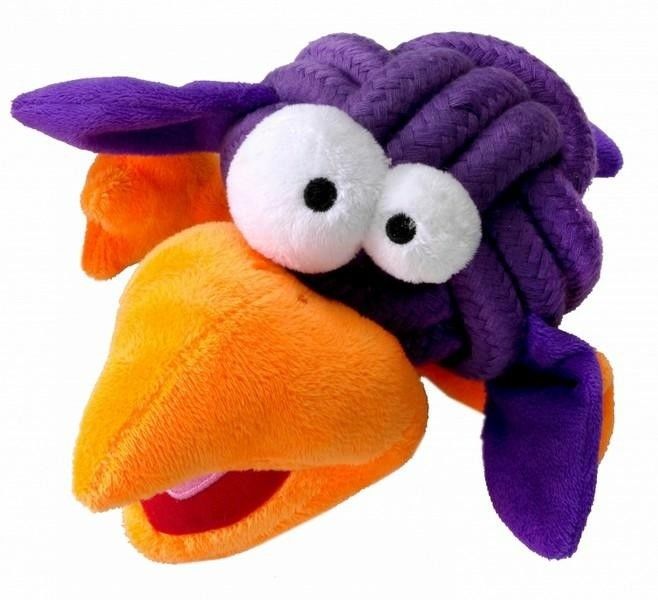 COOCKOO Cookoo węzłów rozmiar L (8 cm) do średnich i dużych psów za sprawą kolorowej TAU węzeł z plueschigen vogelgliedmassen, liliowy 305-431917