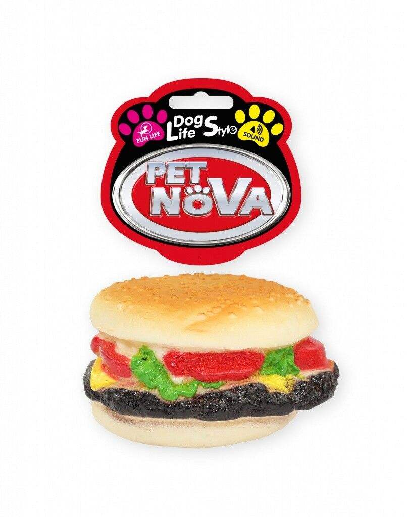 PET NOVA Pet Nova Zabawka gumowa Burger z dźwiękiem 9cm PPTN040