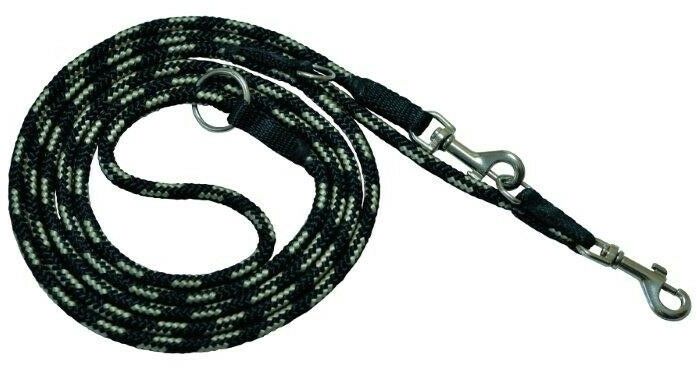 Chaba Smycz Linka regulowana czarno beżowa 14mm/220cm PCHBB41