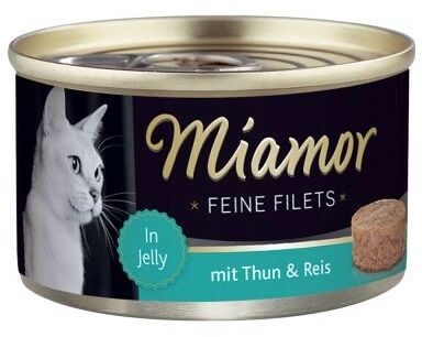 Miamor Feine Filets w galarecie, 6 x 100 g - Jasny tuńczyk i ryż