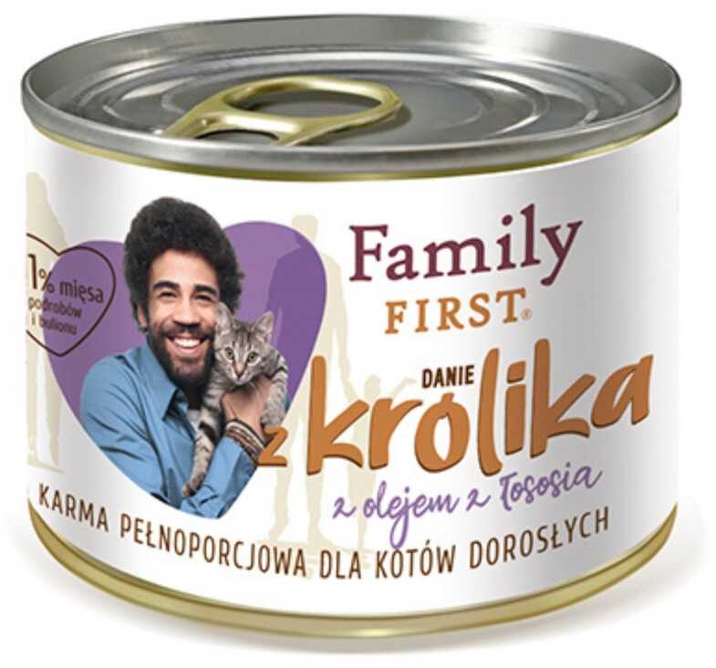 FAMILY FIRST - Karma mokra dla KOTA królik z olejem z łososia 200g