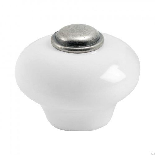 Gałka meblowa 409 Porcelanowa Postarzane srebro