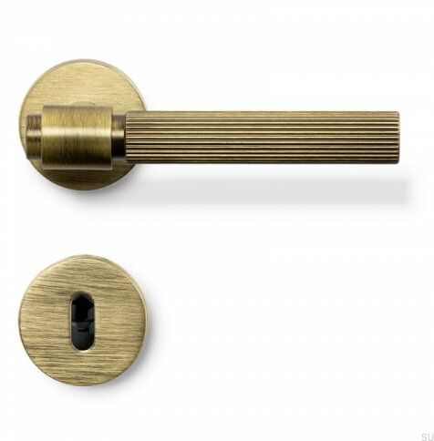 Klamka drzwiowa Helix Stripe 200 Antyczny brąz Standard skandynawski