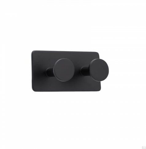 Wieszak ścienny Base 210-2 Metalowy Czarny Mat