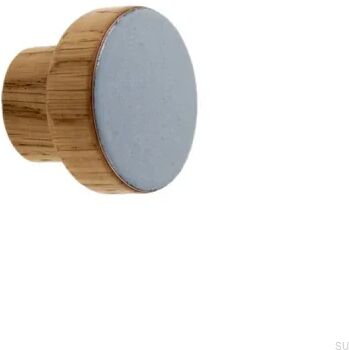 Gałka meblowa Simple Drewniana Emaliowana Jasny Szary Olej Bezbarwny Półmat