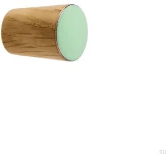 Gałka meblowa Simple Cone Drewniana Emaliowana Miętowa Olej Bezbarwny Półmat