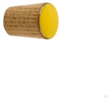 Gałka meblowa Simple Cone Drewniana Emaliowana Żółta Olej Bezbarwny Półmat