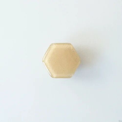 Gałka meblowa Hexagon Szklana Różowy Beż