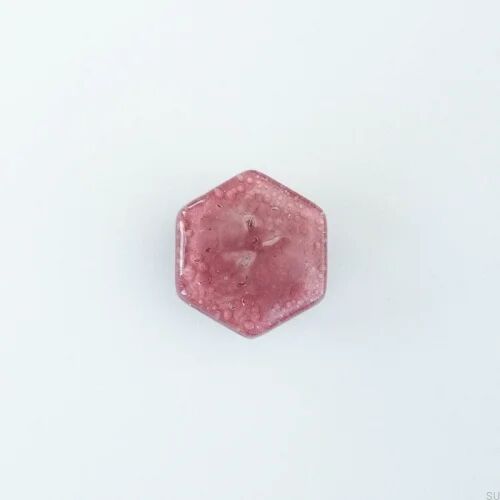 Gałka meblowa Hexagon Szklana Zgaszony Różowy