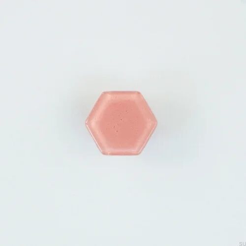 Gałka meblowa Hexagon Szklana Różowa