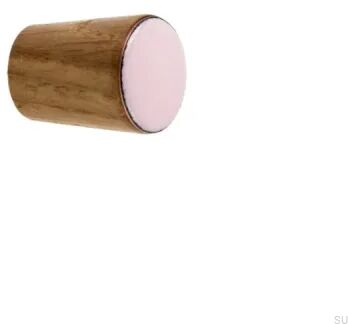 Gałka meblowa Simple Cone Drewniana Emaliowana Jasny Różowy Olej Bezbarwny Półmat