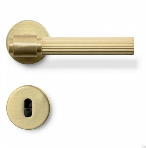 Klamka drzwiowa Helix Stripe 200 Złota Szczotkowana Standard skandynawski