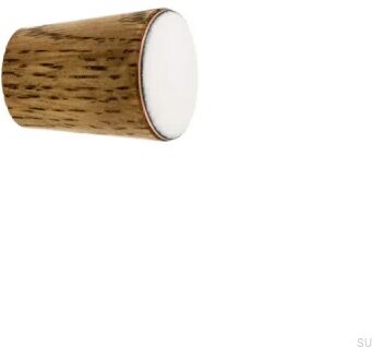 Gałka meblowa Simple Cone Drewniana Emaliowana Biała Olej Przyciemniający