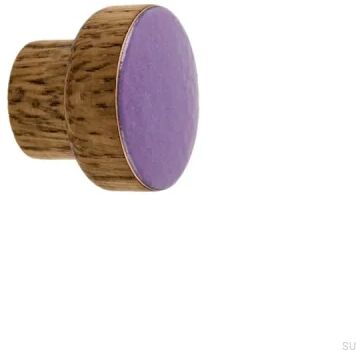 Gałka meblowa Simple Drewniana Emaliowana Fioletowa Olej Przyciemniający