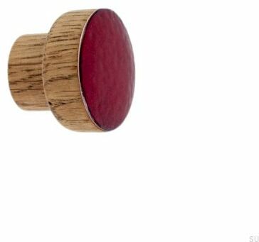 Gałka meblowa Simple Drewniana Emaliowana Ciemny Czerwony Olej Przyciemniający