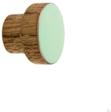 Gałka meblowa Simple Drewniana Emaliowana Miętowa Olej Przyciemniający