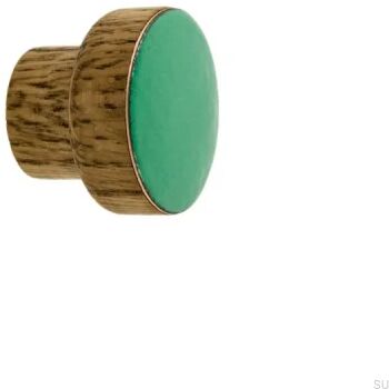 Gałka meblowa Simple Drewniana Emaliowana Zielona Olej Przyciemniający