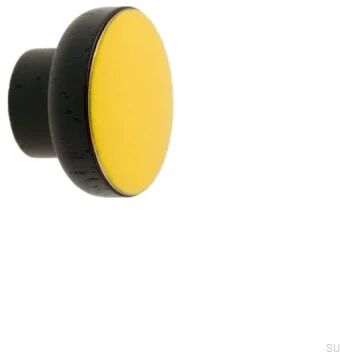 Gałka meblowa Simple Black 40 Drewniana Emaliowana Żółta